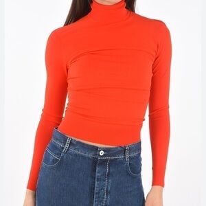 Bottega Veneta Turtleneck Sweater Womens Orange